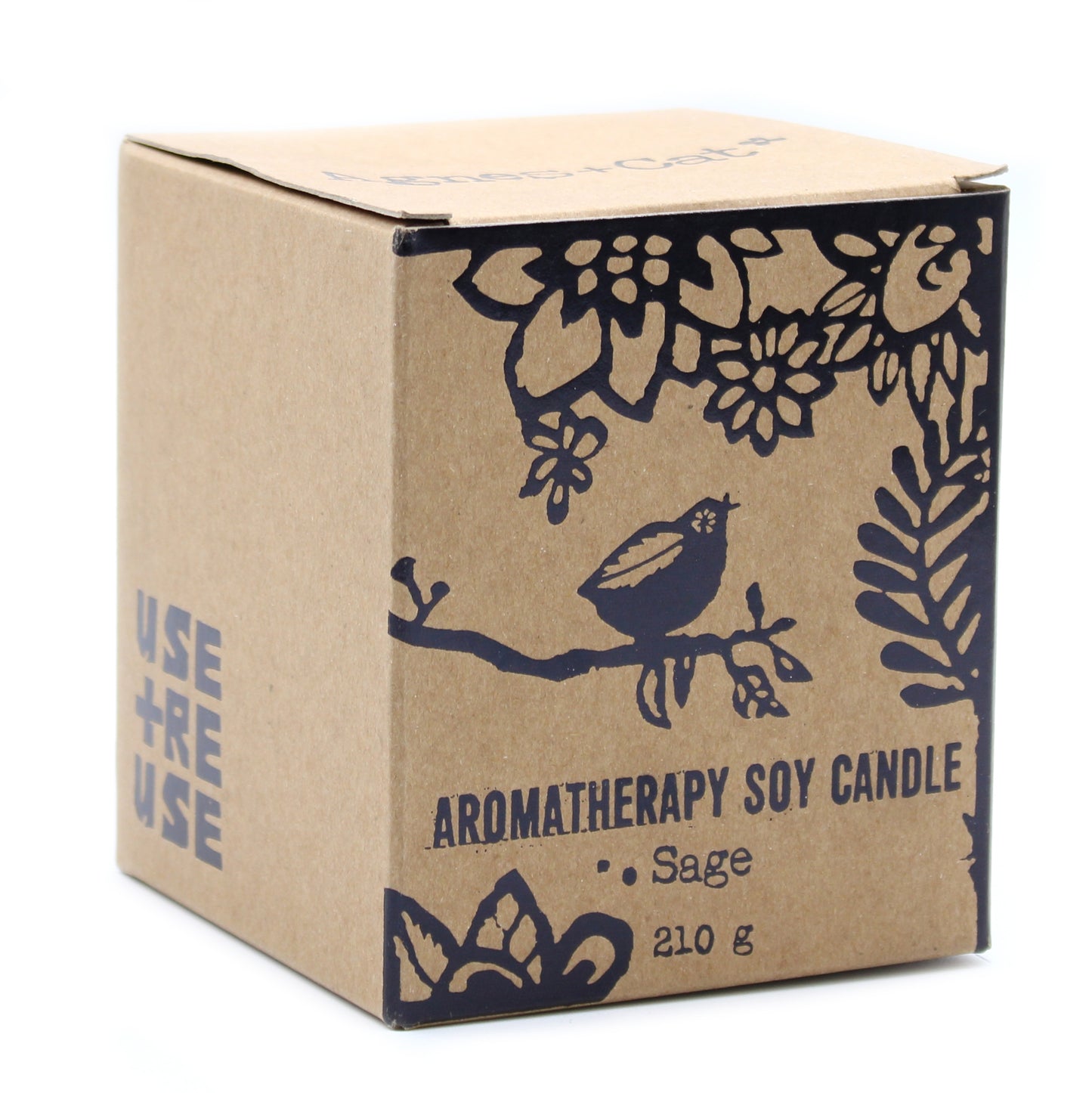 Agnes and Cat Aromatherapy Candle with Sage Essential Oil