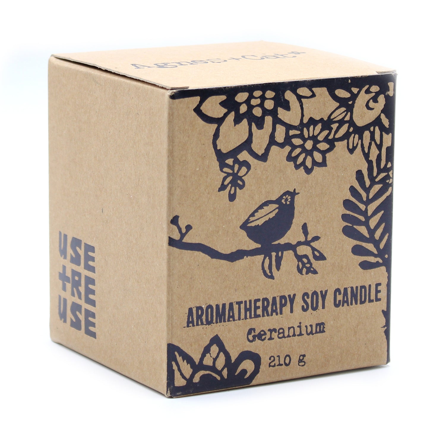 Agnes and Cat Aromatherapy Candle with Geranium Essential Oil