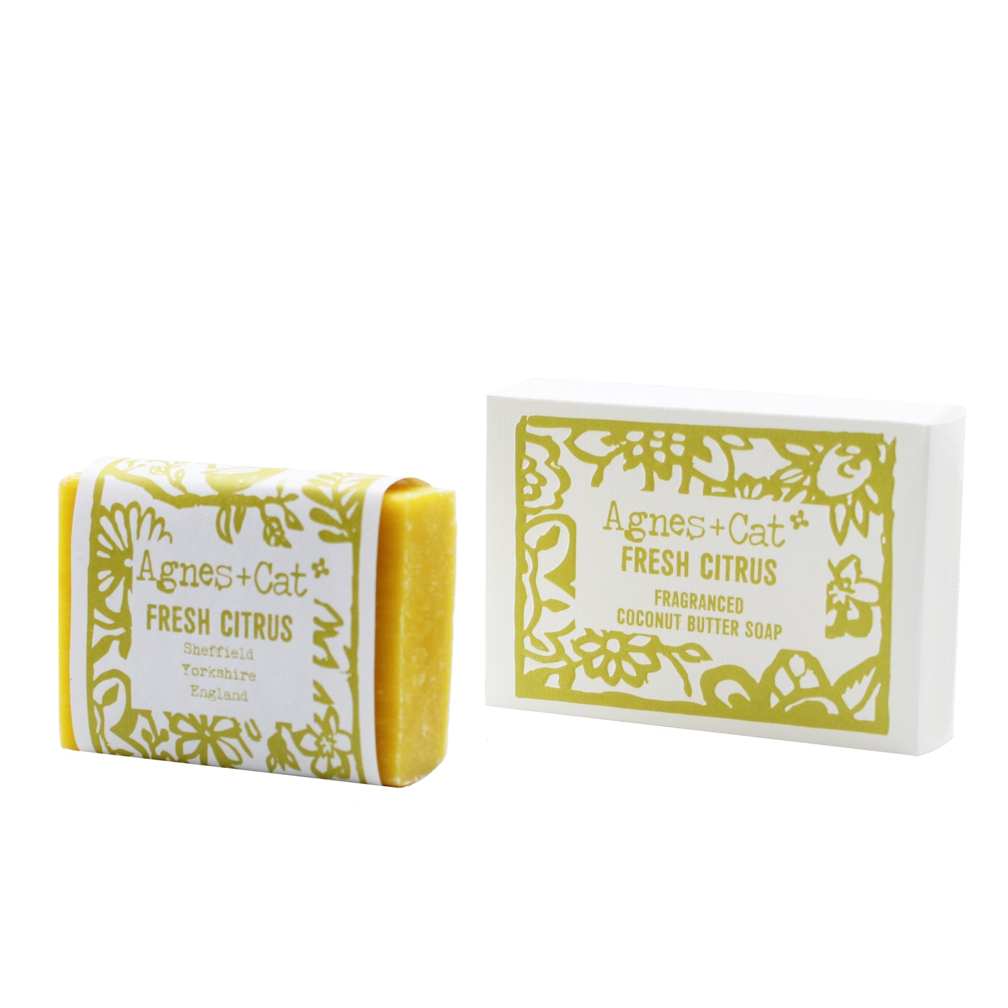 Agnes and Cat Handmade 140g Coconut Butter Soap - Fresh Citrus