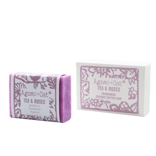 Agnes and Cat Handmade 140g Coconut Butter Soap - Tea & Roses