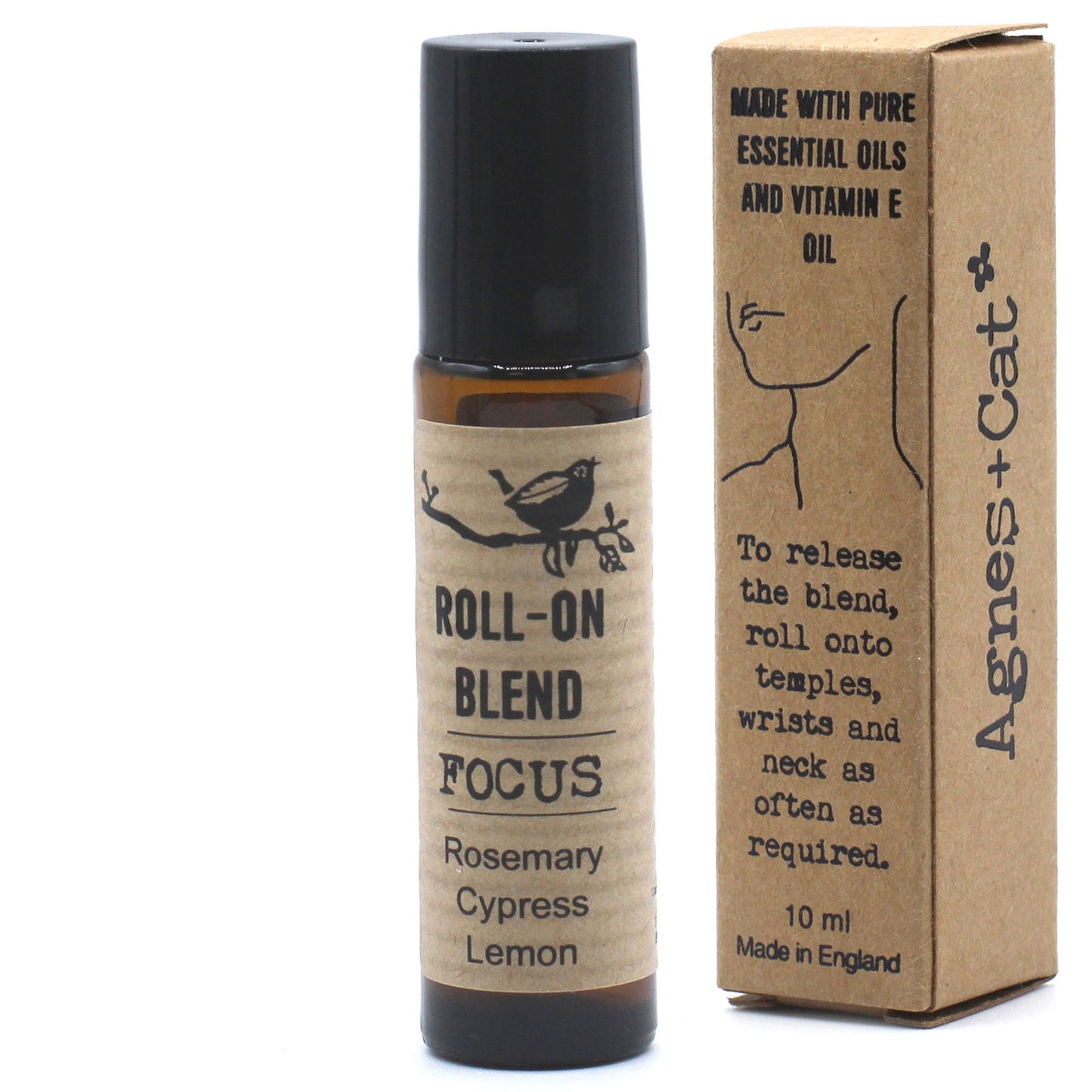 Agnes and Cat 10ml Roll On Essential Oil Blend - FOCUS
