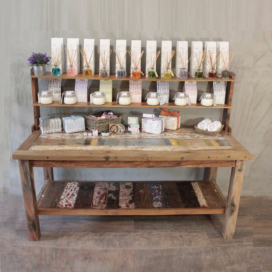 A&C 1.8m Standard Table with top shelf