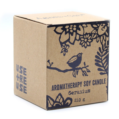 Agnes and Cat Aromatherapy Candle with Geranium Essential Oil