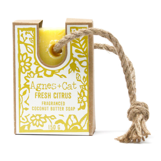 Agnes+Cat Soap On A Rope 150g - Fresh Citrus