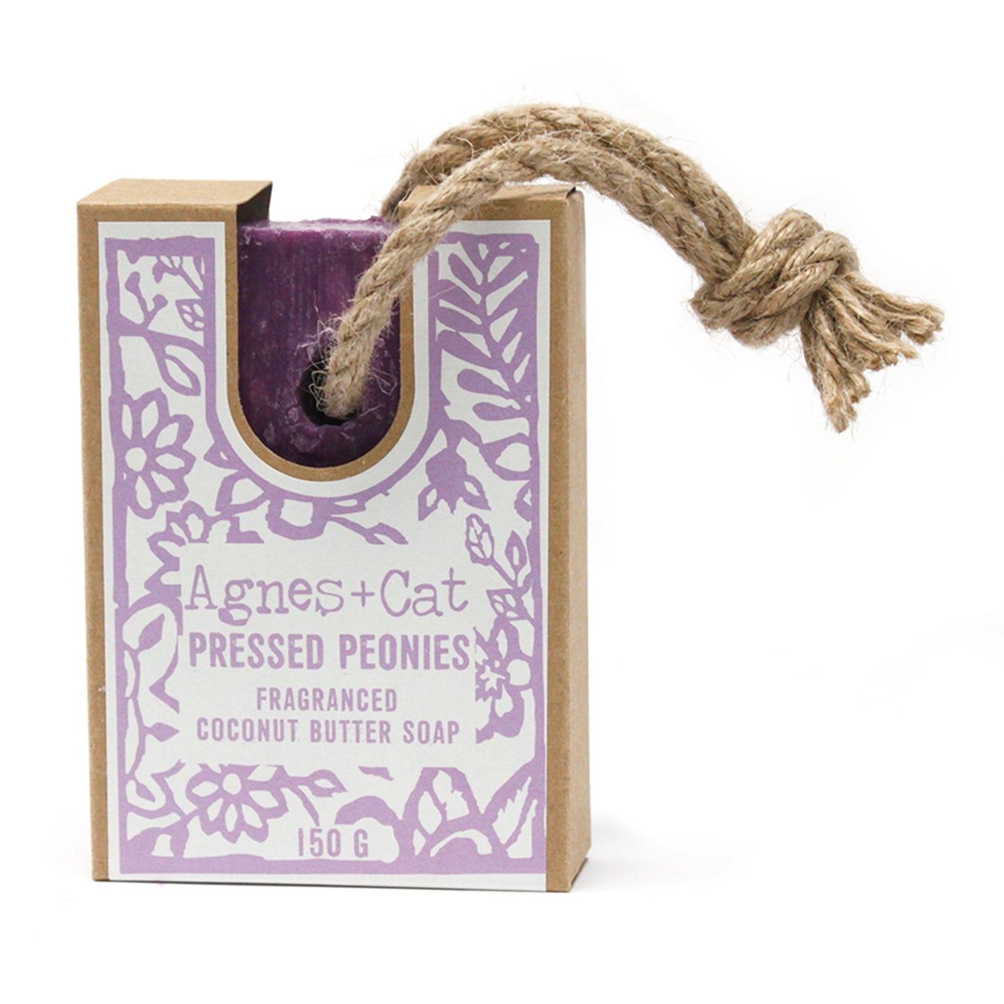 Agnes+Cat Soap On A Rope 150g - Pressed Peonies