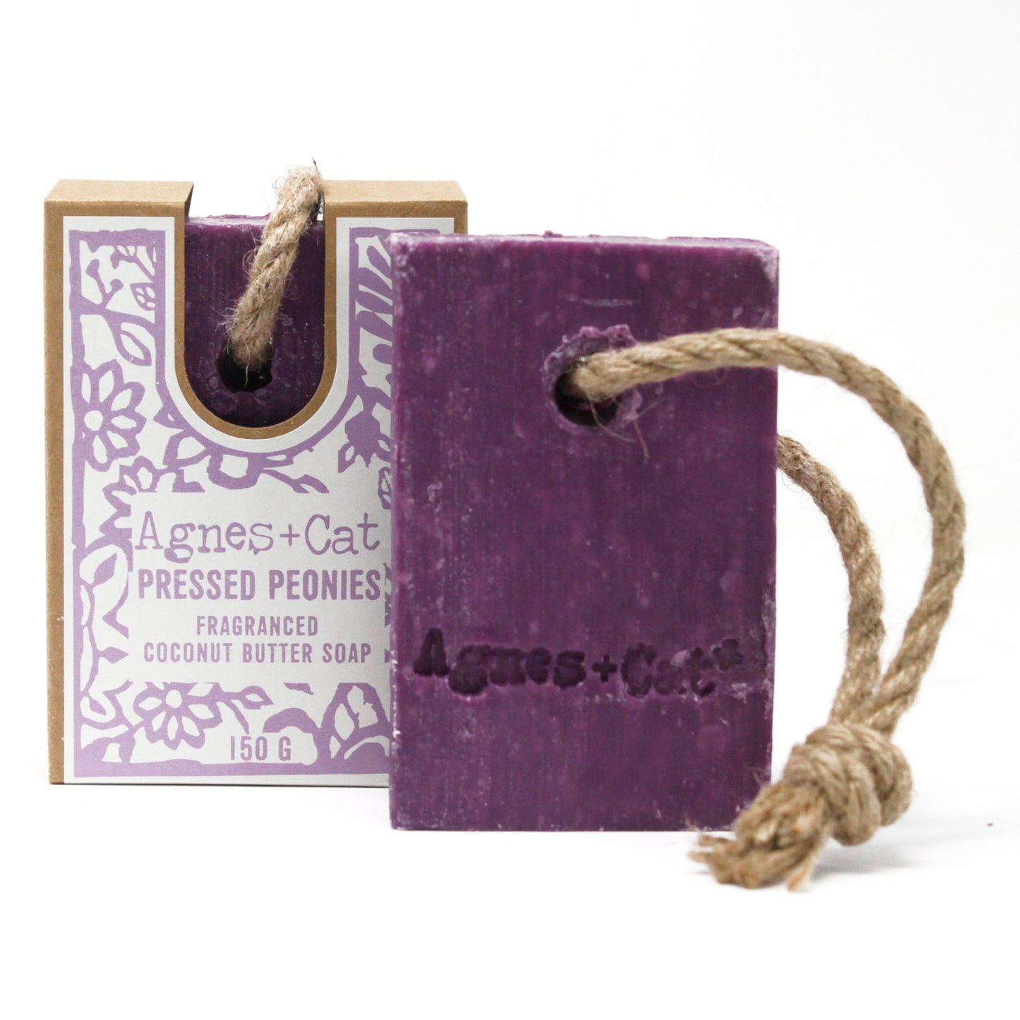 Agnes+Cat Soap On A Rope 150g - Pressed Peonies