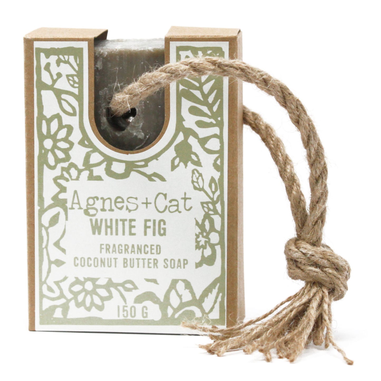 Agnes+Cat Soap On A Rope 150g - White Fig