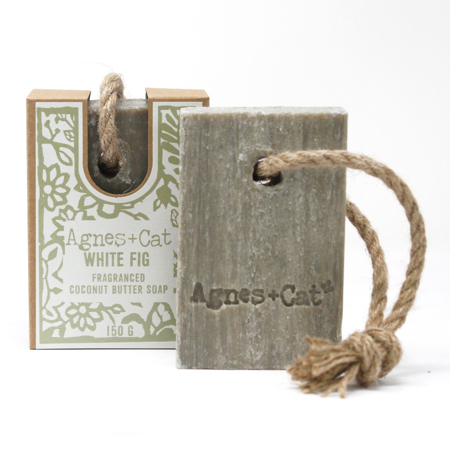 Agnes+Cat Soap On A Rope 150g - White Fig