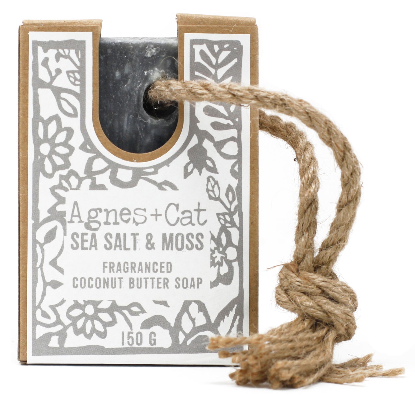 Agnes+Cat Soap On A Rope 150g - Sea Salt And Moss